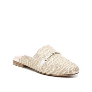 KELLY & KATIE OANA MULE Tan/White Woven Raffia